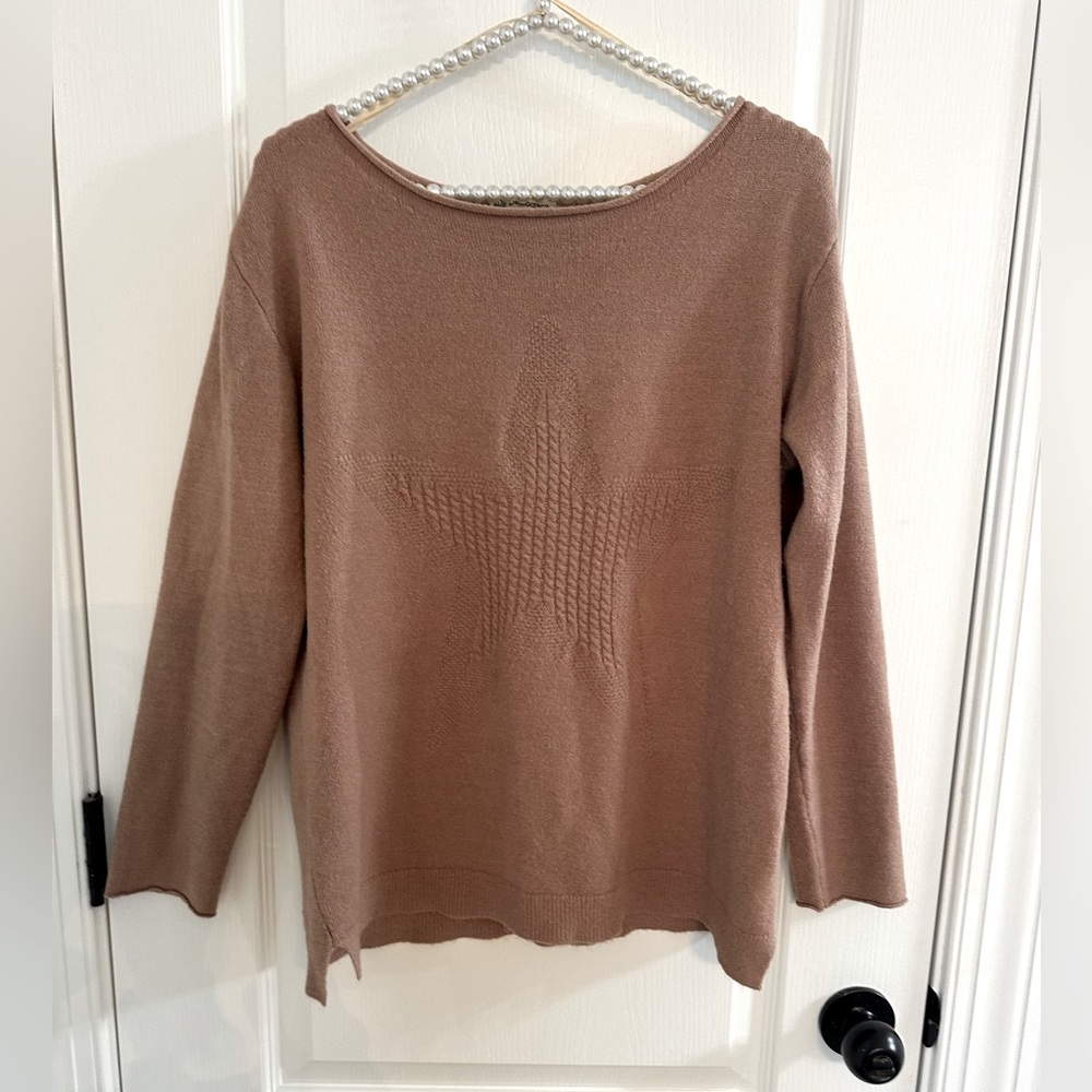 Democracy Tan Star Sweater - Size Medium
